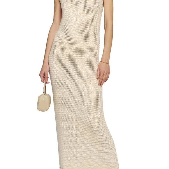 Reformation Nolan Sleeveless Crochet  Organic Cotton Sweater Maxi Dress - Picture 11 of 12